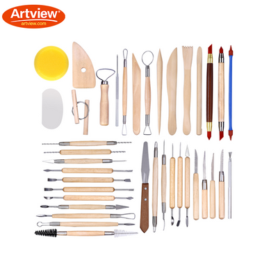 Artview 38Pcs Wooden Carving Knifes Pottery & Polymer Clay Tools Set