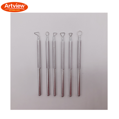 Artview 6Pcs Stainless Steel Clay Sculpture Tools Pottery Clay Sculpture Caving Scraper Craft Modelling Tools